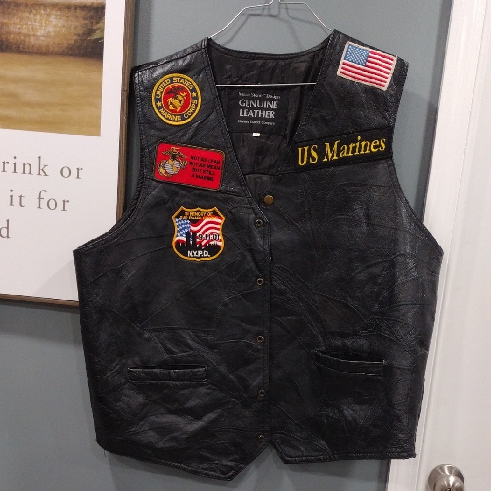 Genuine Leather Black Vest